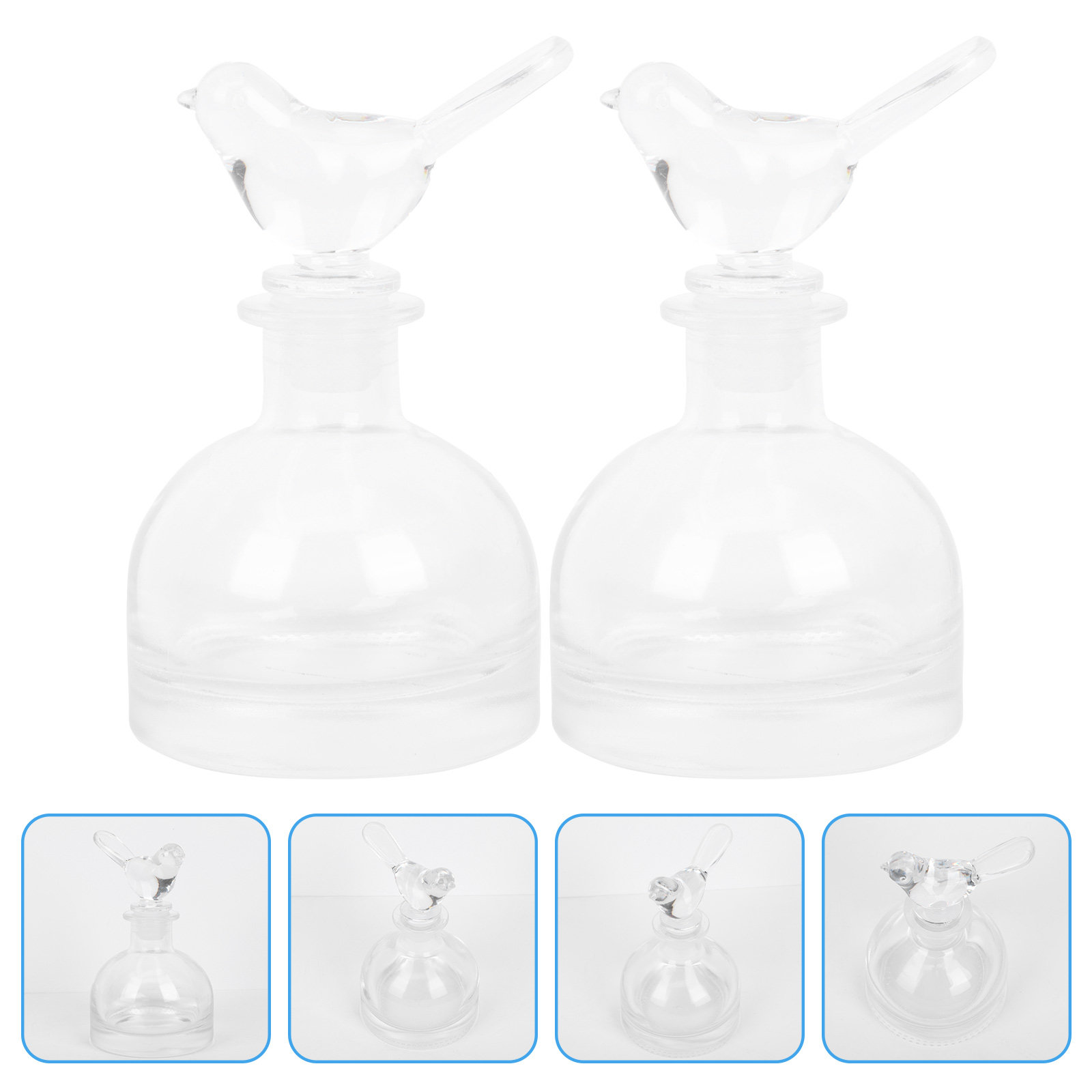 Home Fragrance Usa - 2Pcs 유리 향수병 프리미엄 투명하고 튼튼한