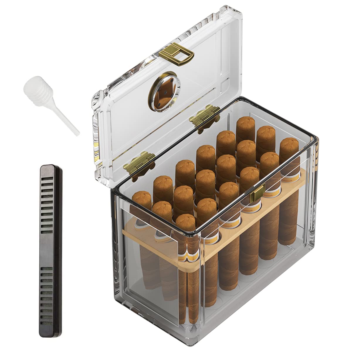 Home Fragrance Maple Walnut - 습도계 가습기가있는 아크릴 시가 휴 미더