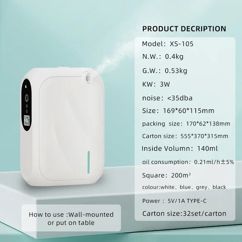 전기 에센셜 오일 디퓨저 벽걸이형 블루투스 앱 제어 향 - Home Fragrance Diffuser Electric 리뷰 및 가격