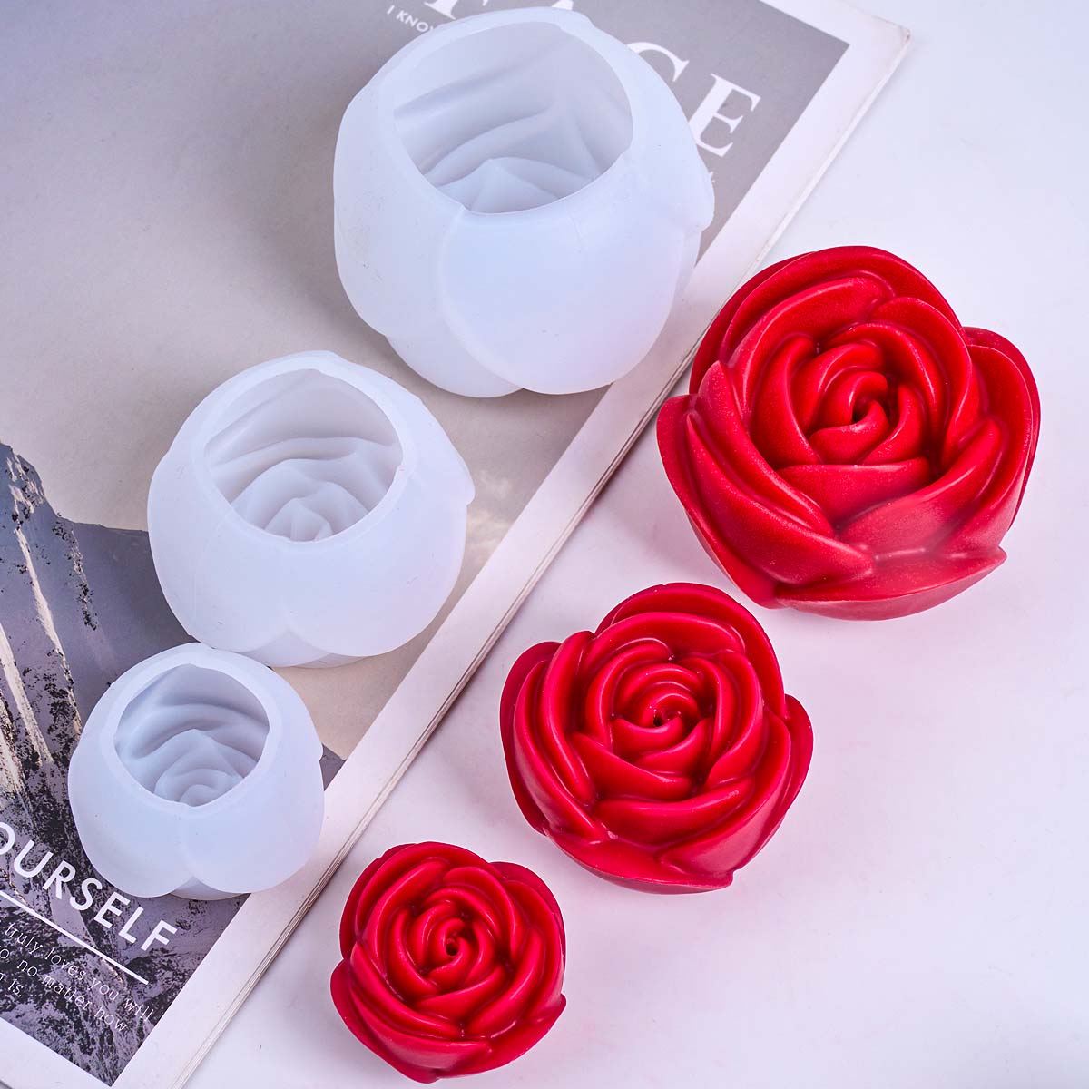 3D 꽃 모양 실리콘 양초 금형 DIY 로맨틱 로즈 아 - Home Fragrance Rose 리뷰 및 가격
