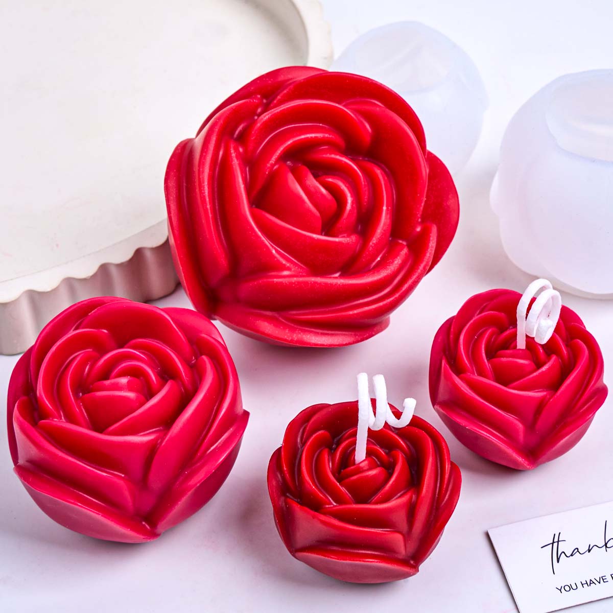 3D 꽃 모양 실리콘 양초 금형 DIY 로맨틱 로즈 아 - Home Fragrance Rose 리뷰 및 가격