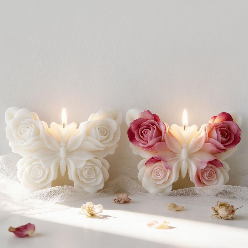 DIY 장미 나비 모양 실리콘 몰드 수제 아로마 캔들  - Home Fragrance Rose 리뷰 및 가격